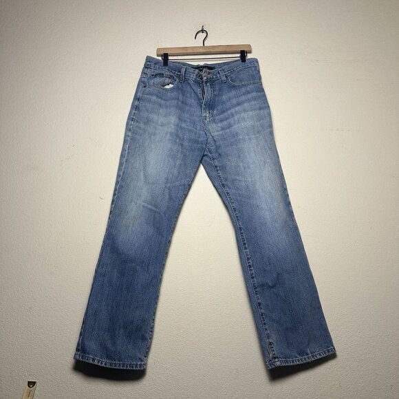 VTG Calvin Klein Denim Jean Pant Men 34 Relaxed Straight Faded Blue Western Punk - Picture 1 of 11